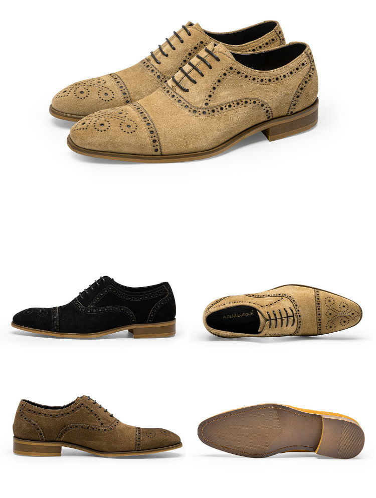 Giày oxford da lộn cao cấp Gento GD905