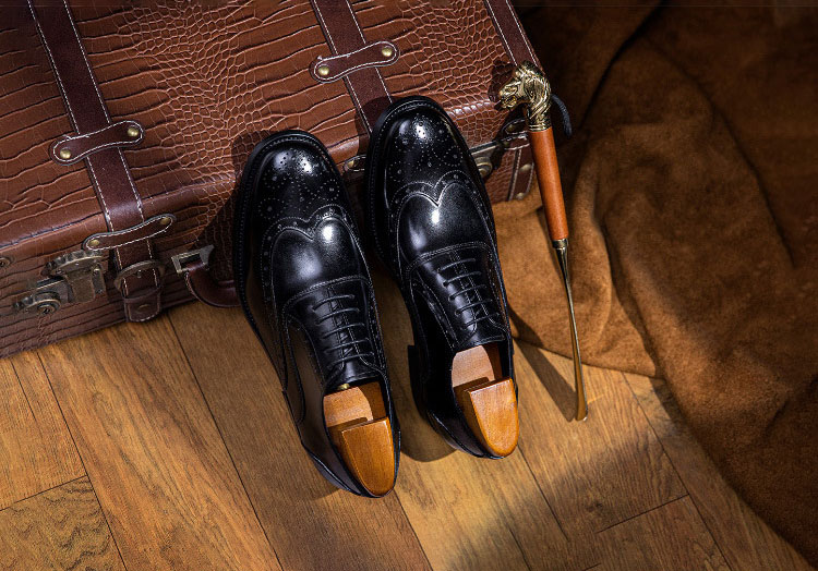 Giày tây nam hoạ tiết thủ công Gento GD908