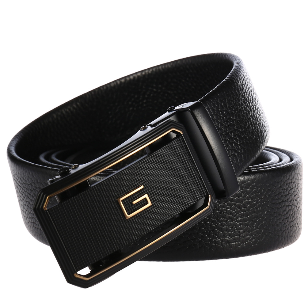 Thắt lưng nam da bò mặt chữ G Gento D4046