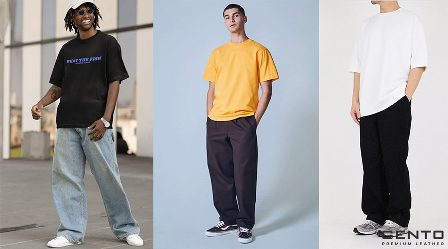 Phối quần ống rộng với áo thun trơn