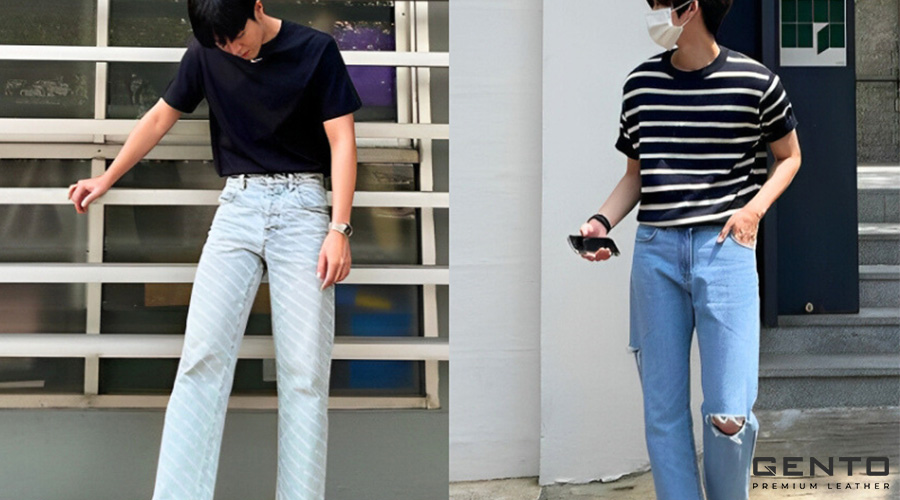 Phối đồ đi chơi với quần jeans nam