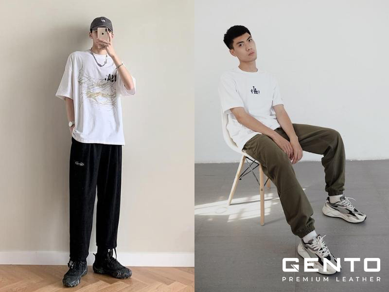 Quần jogger và áo thun ngắn tay Quần jogger và áo thun ngắn tay