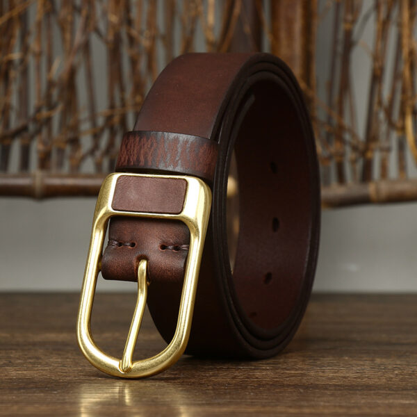 Thắt lưng nam da bò khoá đồng nguyên khối D4051