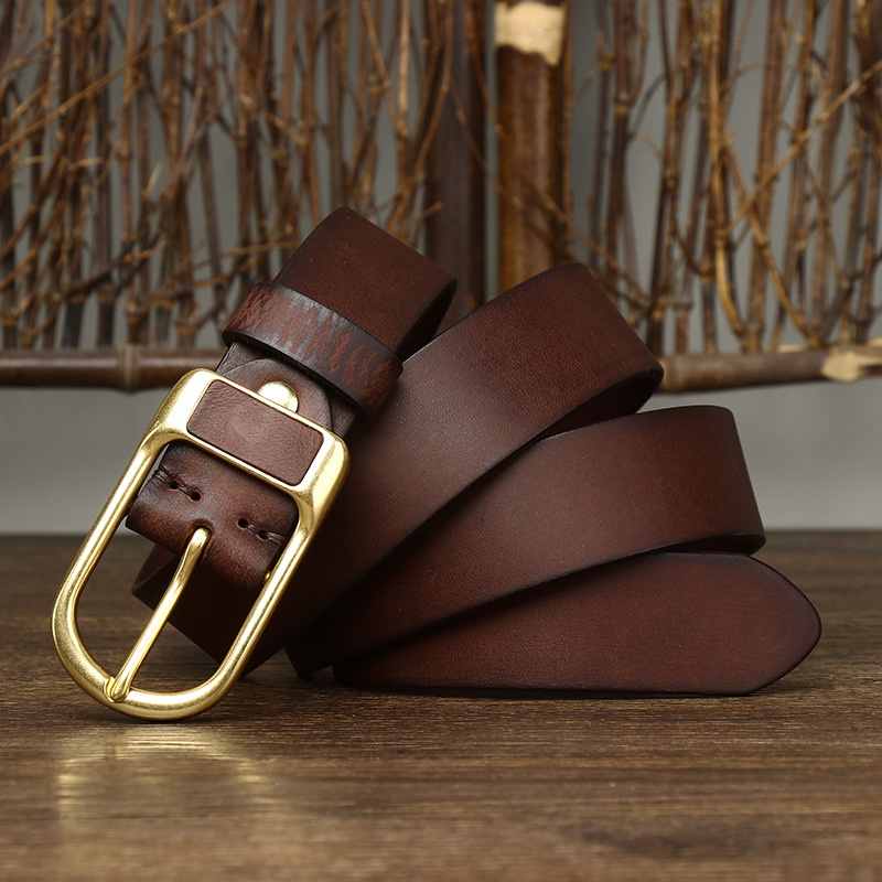 Thắt lưng nam da bò khoá đồng nguyên khối D4051 Thắt lưng nam da bò khoá đồng nguyên khối D4051