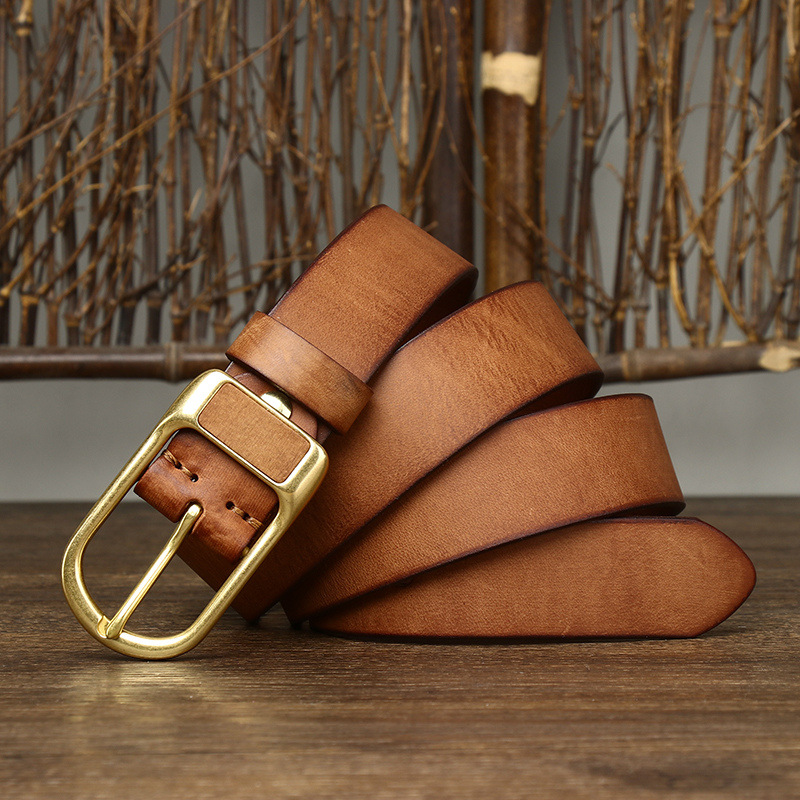 Thắt lưng nam da bò khoá đồng nguyên khối D4051 Thắt lưng nam da bò khoá đồng nguyên khối D4051