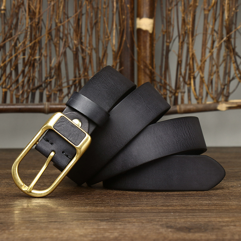 Thắt lưng nam da bò khoá đồng nguyên khối D4051 Thắt lưng nam da bò khoá đồng nguyên khối D4051