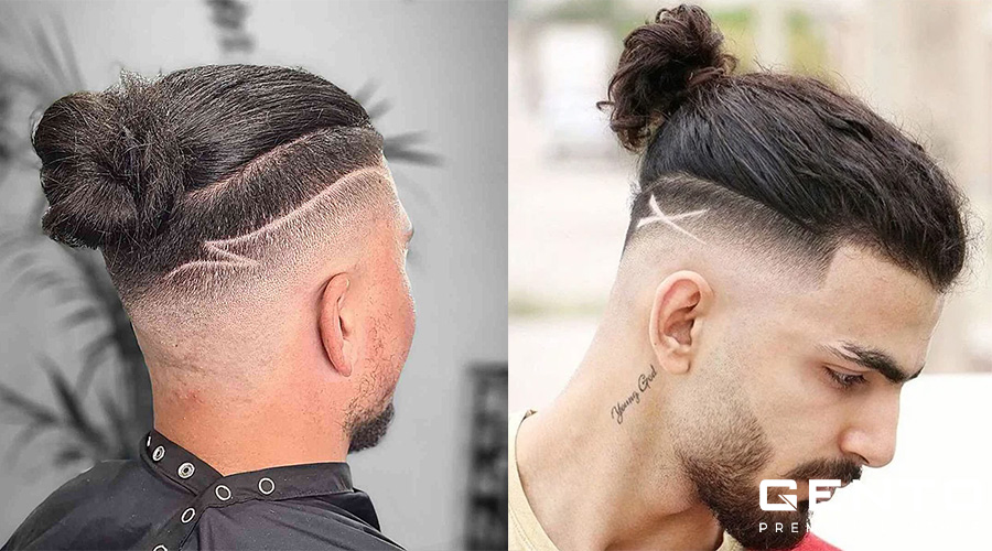 Tóc Man Bun kẻ vạch Tóc Man Bun kẻ vạch
