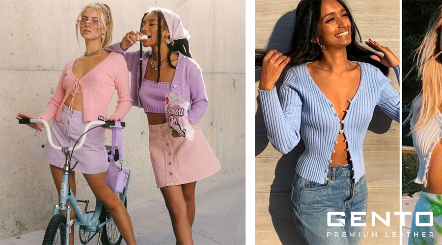 Phối áo khoác cardigan ngắn Phối áo khoác cardigan ngắn