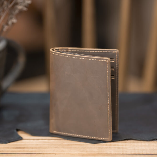 Ví đứng da bò sáp V7055