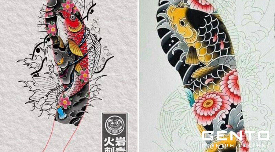 Hình xăm cá chép Koi Hình xăm cá chép Koi