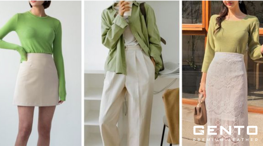 Trắng và xanh lá Trắng và xanh lá