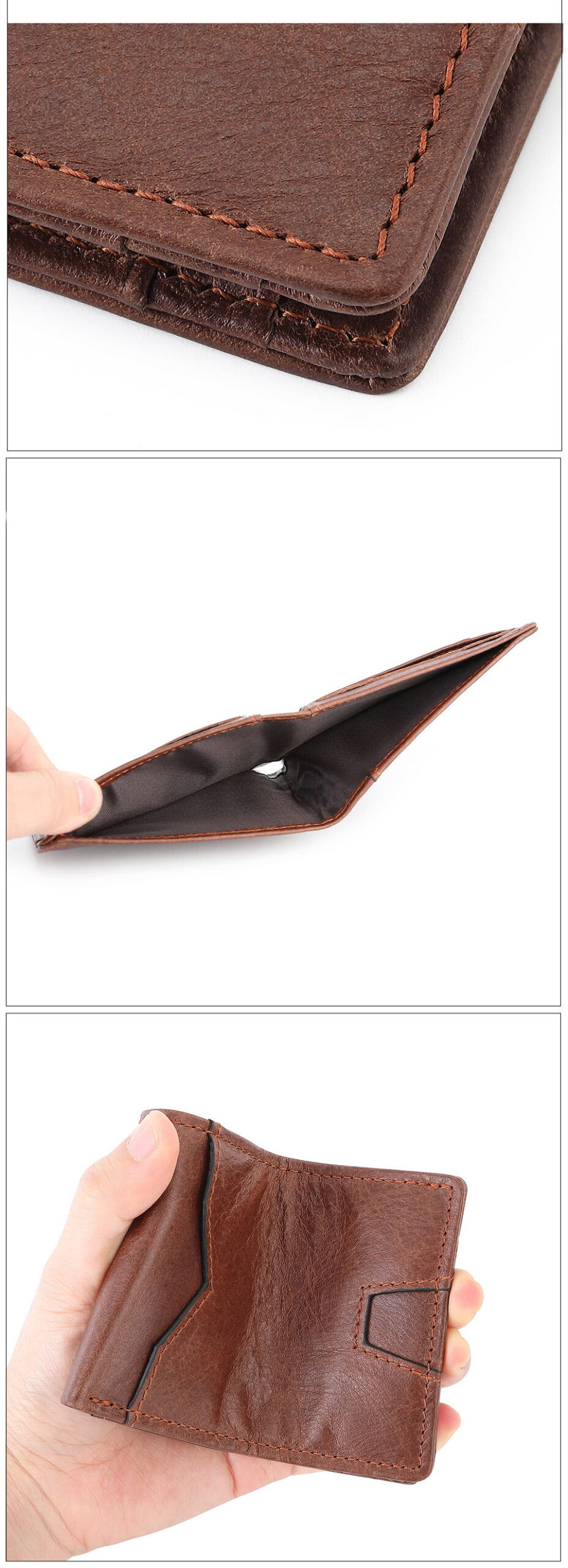 Ví ngắn nam da bò V7052 - GENTO Leather