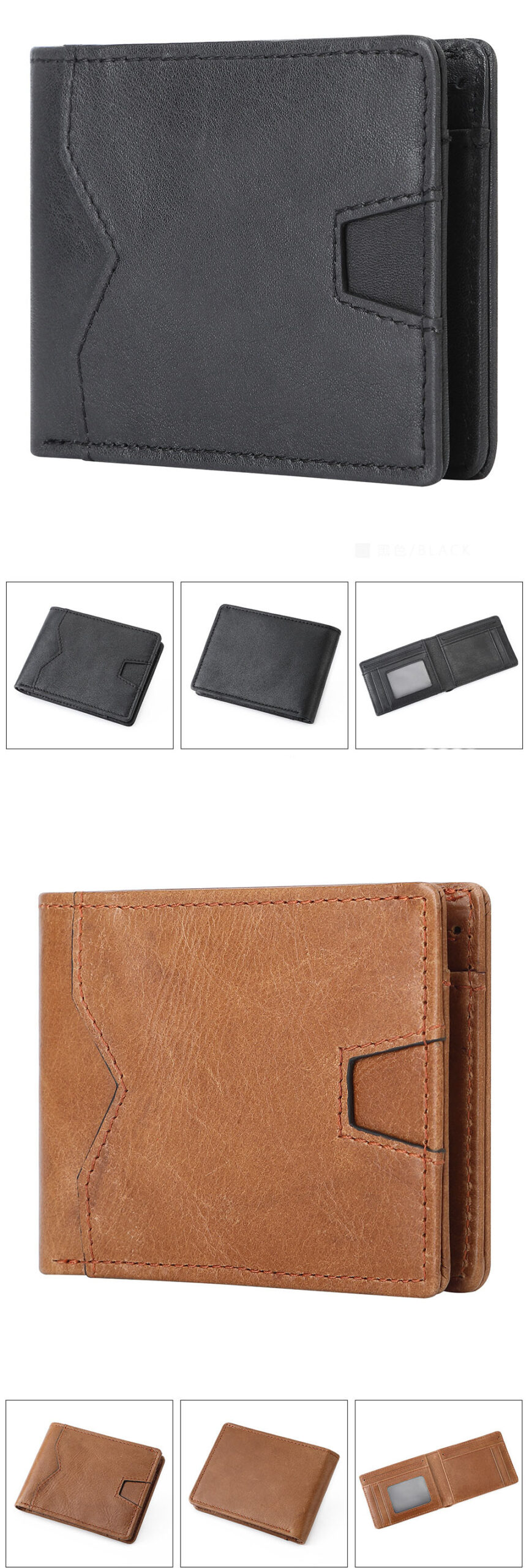 Ví ngắn nam da bò V7052 - GENTO Leather