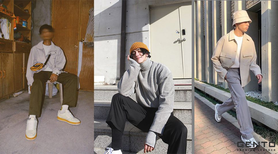 Phối sweater nam với quần ống rộng chinos Phối sweater nam với quần ống rộng chinos