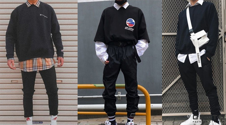 Phối áo sweater nam với áo sơ mi