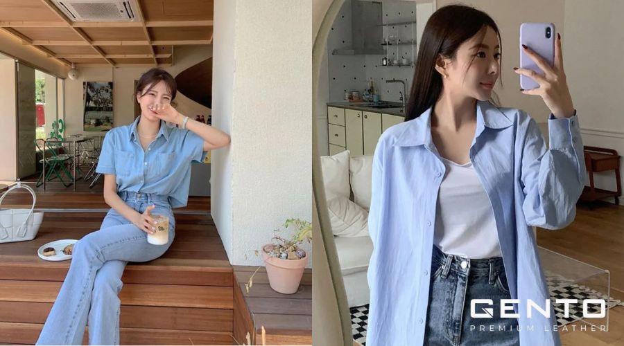 Phối đồ màu xanh dương tone sur tone Phối đồ màu xanh dương tone sur tone