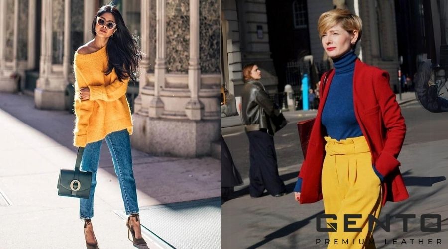 Set đồ kết hợp màu xanh dương và màu vàng Set đồ kết hợp màu xanh dương và màu vàng