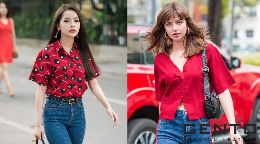 Màu đỏ mix màu xanh dương tạo nét chấm phá nổi bật Màu đỏ mix màu xanh dương tạo nét chấm phá nổi bật