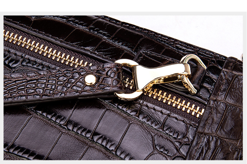 Ví cầm tay nam da bò dập vân cá sấu V7065 - GENTO Leather