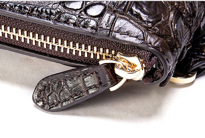 Ví cầm tay nam da bò dập vân cá sấu V7065 - GENTO Leather