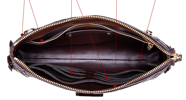 Ví cầm tay nam da bò dập vân cá sấu V7065 - GENTO Leather