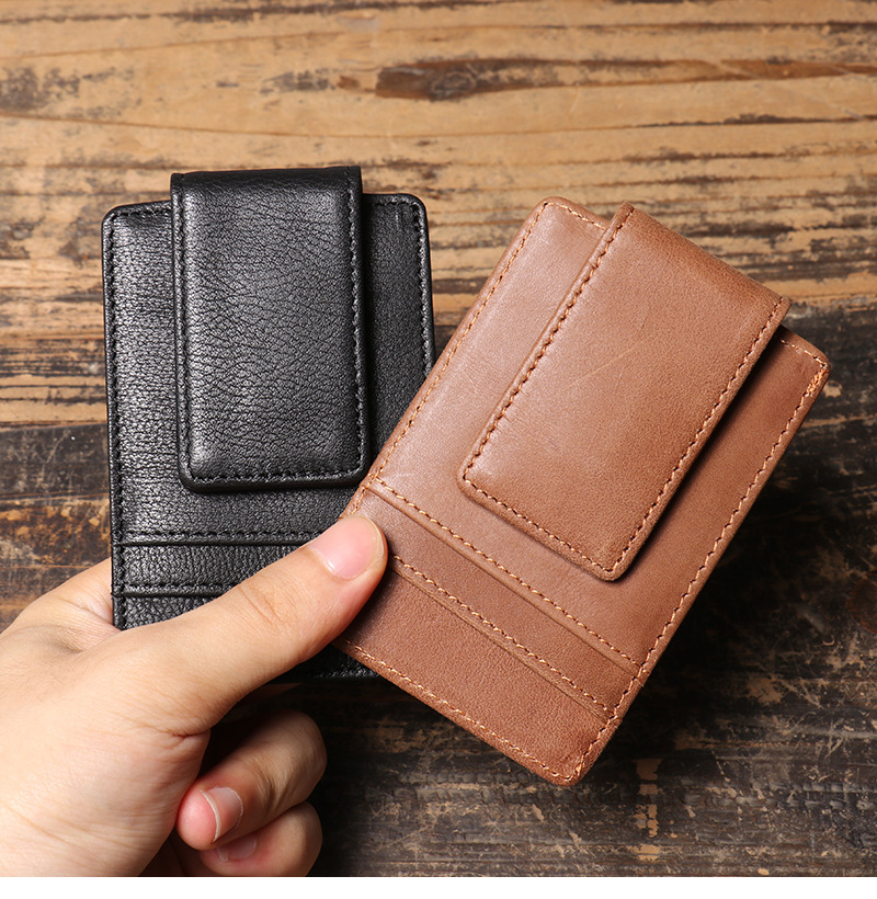 Ví kẹp đựng thẻ da bò V7066 - GENTO Leather