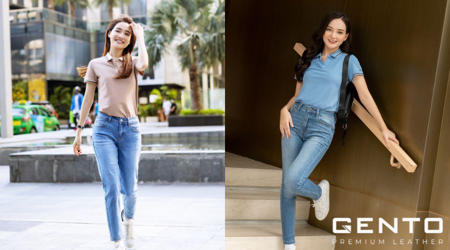 Phối đồ trẻ trung với áo polo và quần jeans Phối đồ trẻ trung với áo polo và quần jeans