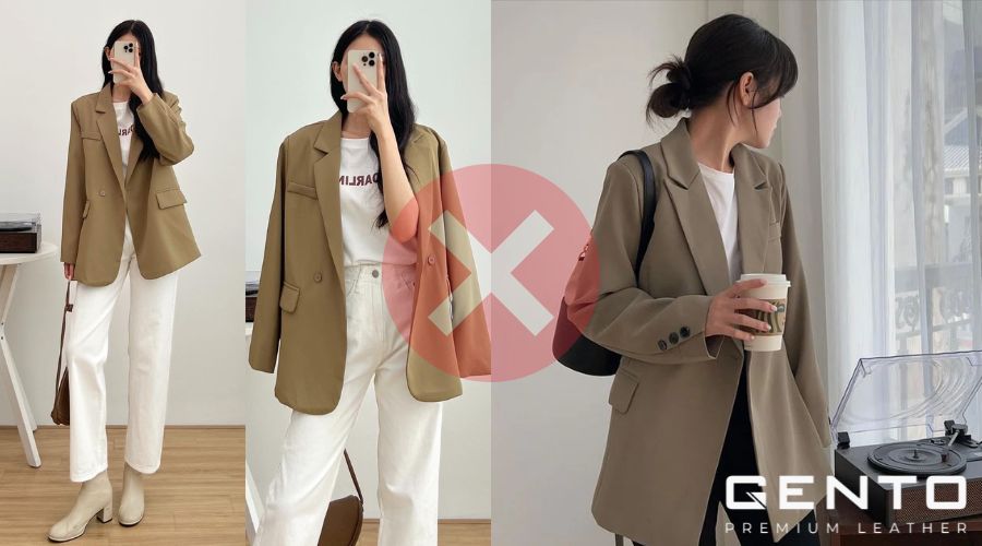 Dáng tam giác ngược không nên mặc blazer có đệm vai Dáng tam giác ngược không nên mặc blazer có đệm vai