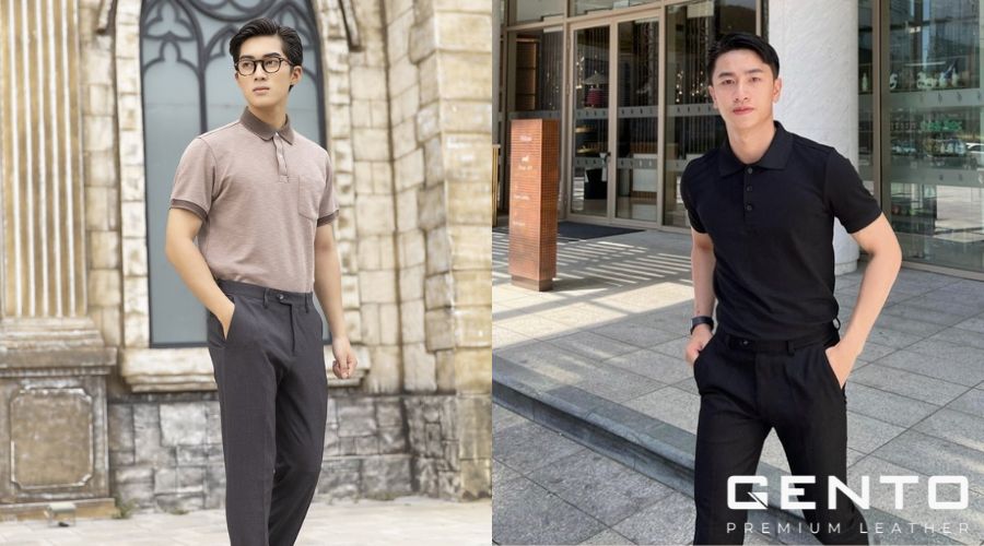 Outfit áo polo nam và quần tây lịch lãm Outfit áo polo nam và quần tây lịch lãm