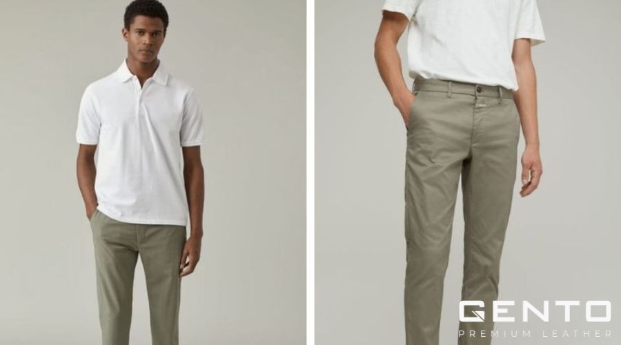 Style basic với áo polo nam và quần chinos Style basic với áo polo nam và quần chinos