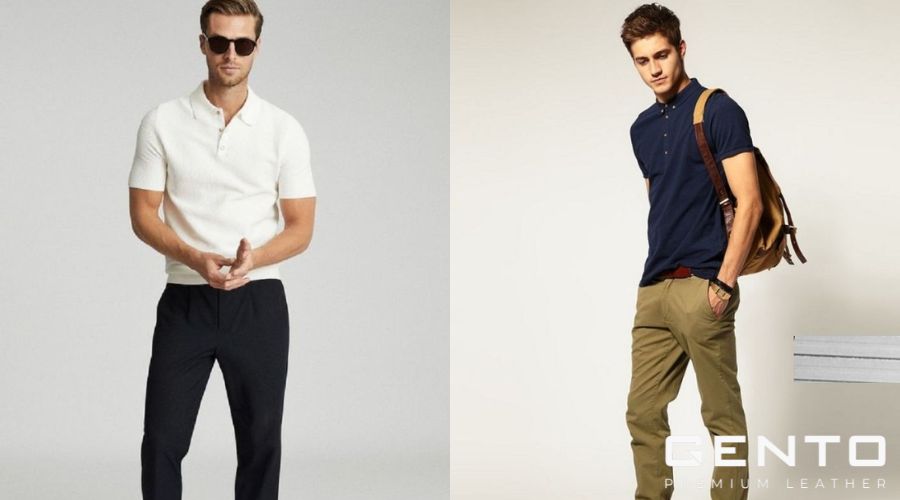 Áo polo nam diện cùng quần jogger Áo polo nam diện cùng quần jogger