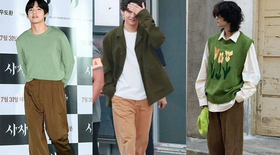 Màu xanh lá phối cùng màu nâu