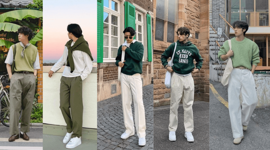 màu xanh lá kết hợp màu gì