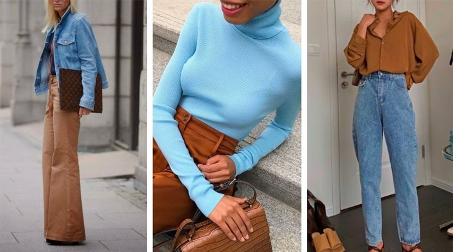 Nâu và xanh dương